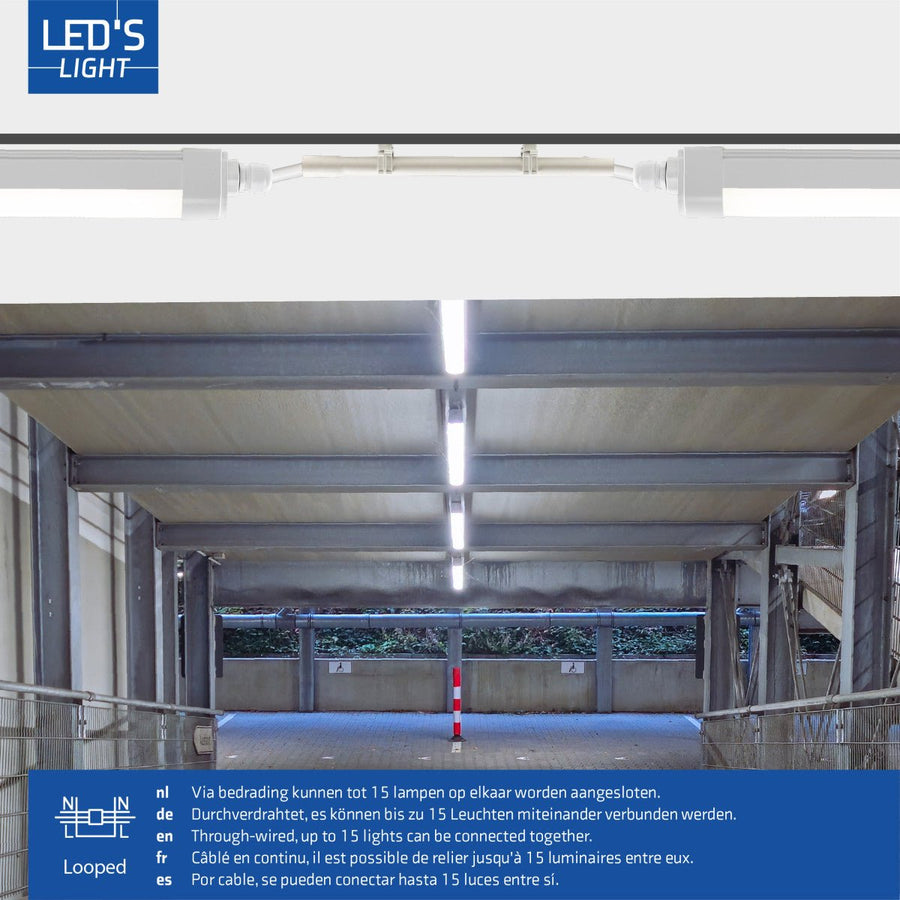 4 PACK - LED's Light TL armatuur met Strip - Koppelbaar - 46W 150cm 5520lm 4000K led.gl