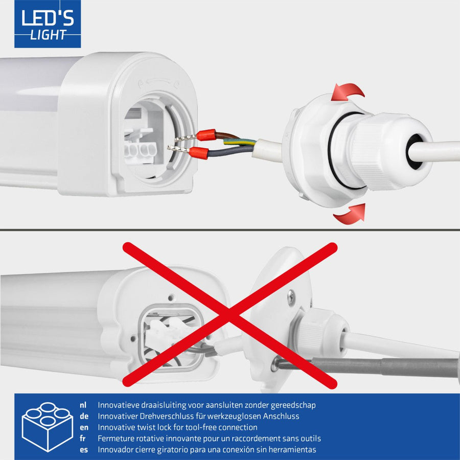4 PACK - LED's Light TL armatuur met Strip - Koppelbaar - 46W 150cm 5520lm 4000K led.gl