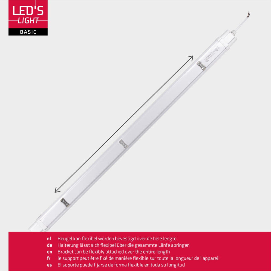 2 PACK - LED's Light TL Licht balk Batten 120 cm - Geschikt voor alle binnen en vochtige ruimtes - 18W - IP65 - IK08 - 1900lm TL verlichting led.gl