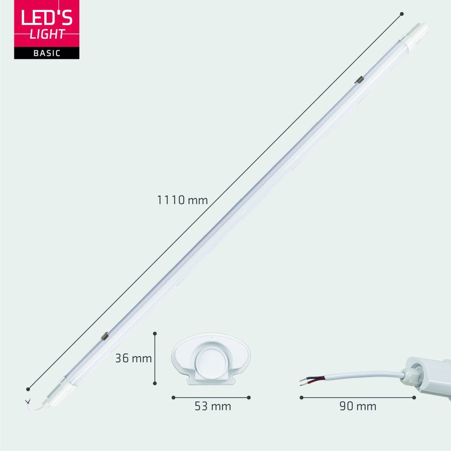 2 PACK - LED's Light TL Licht balk Batten 120 cm - Geschikt voor alle binnen en vochtige ruimtes - 18W - IP65 - IK08 - 1900lm TL verlichting led.gl