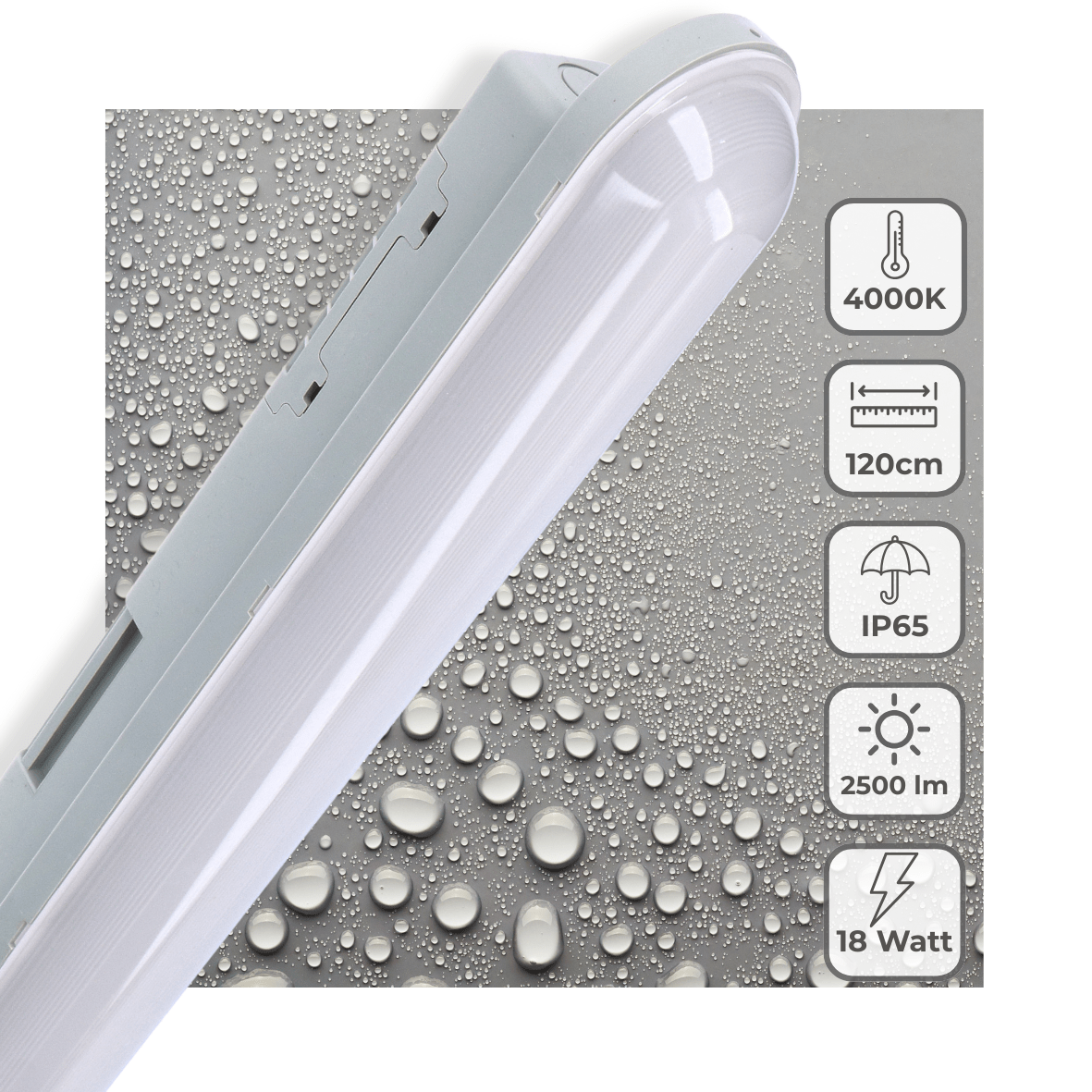 LED's Light Universele LED TL verlichting compleet 120 cm - voor binnen en buiten - 2500 lm TL verlichting led.gl