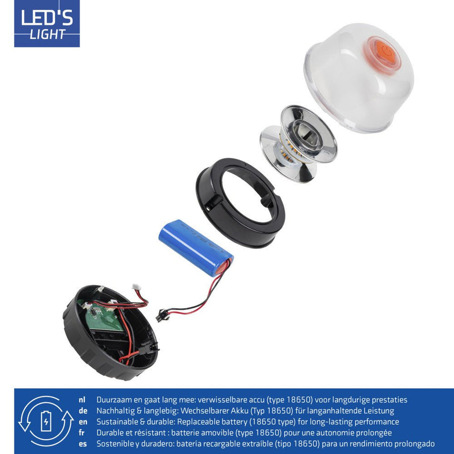LED's Light WARN-X LED signaal-noodverlichting -5000mAh - IP54 - Amber Noodverlichting led.gl