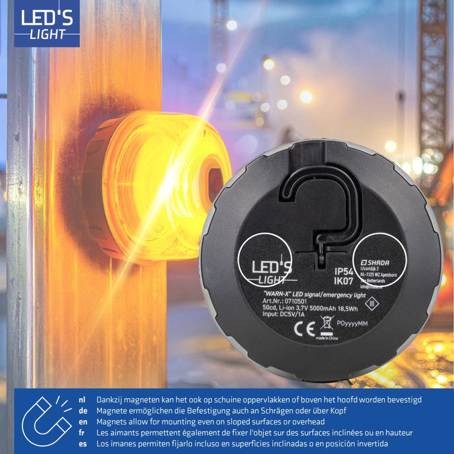 LED's Light WARN-X LED signaal-noodverlichting -5000mAh - IP54 - Amber Noodverlichting led.gl
