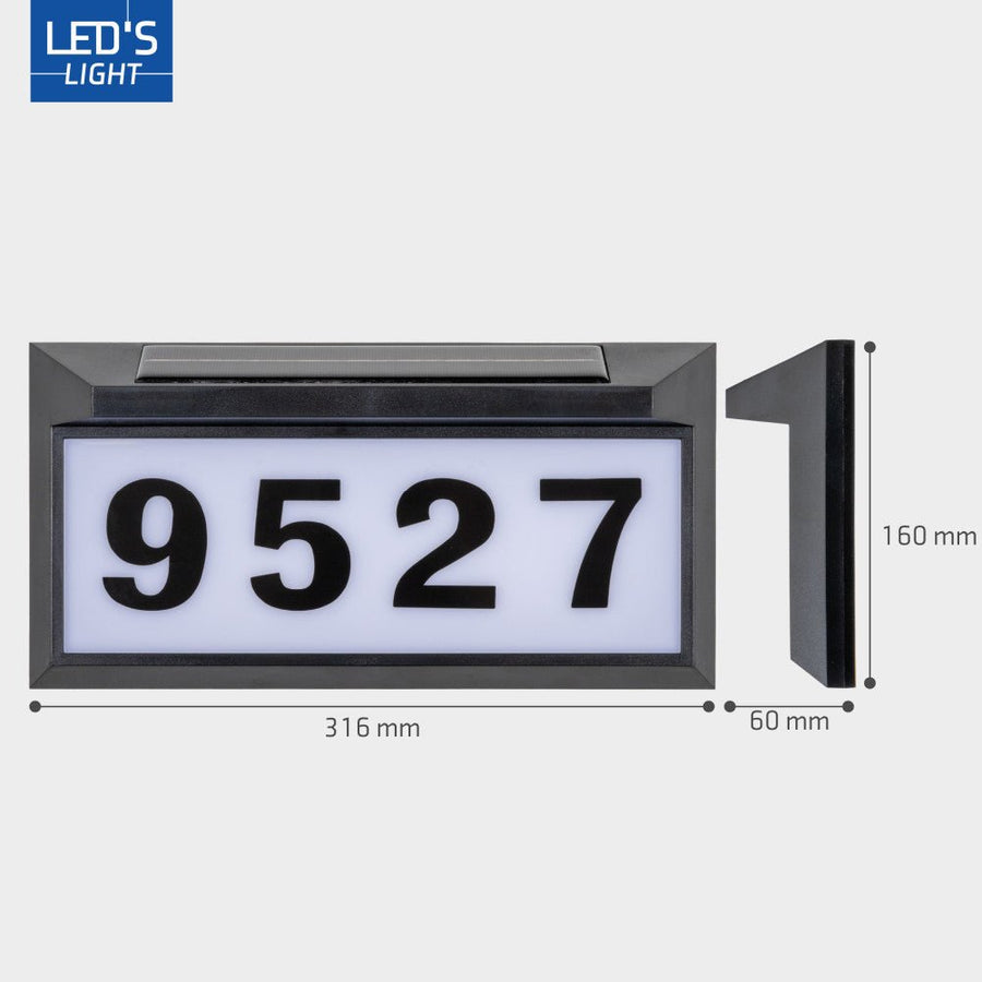 LED's Light zonnepaneel Solar-LED huisnummerbord set Wandlampen led.gl