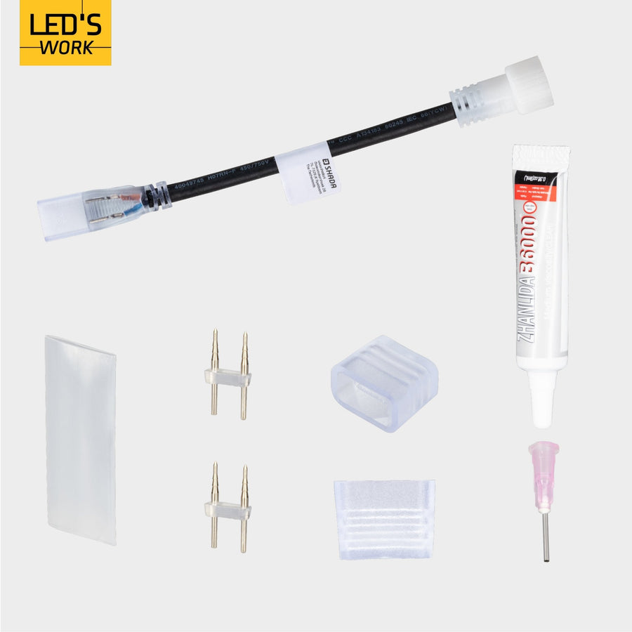 LED's Work Accessoires set voor LED strip bouwverlichting - Koppelstuk, lijm en eindkapjes Kabelverbinders led.gl