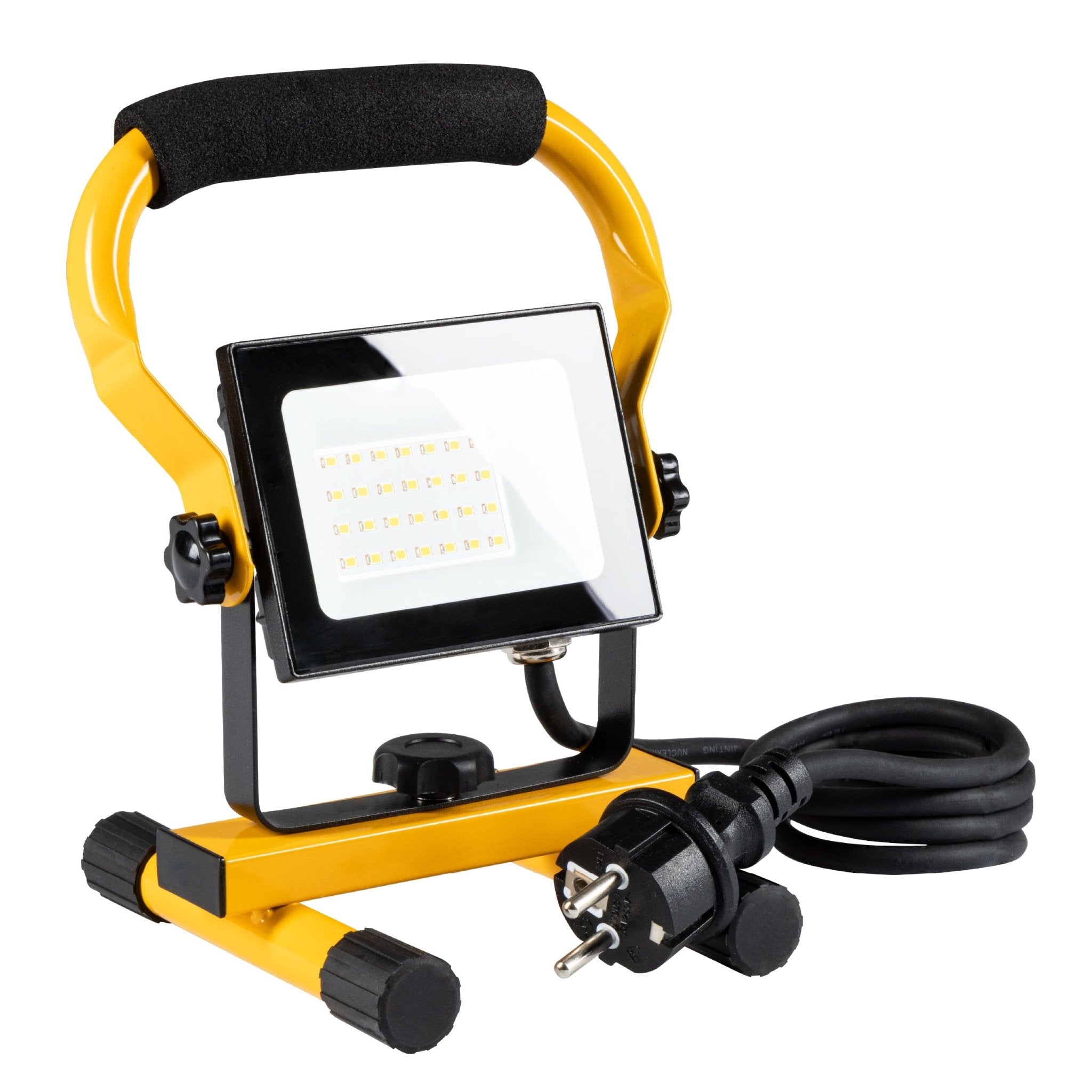 LED's Work Bouwlamp Werklamp 2000 - Verstelbare beugel - Waterdicht (IP65) - Zwart geel - Bedraad Werklampen led.gl