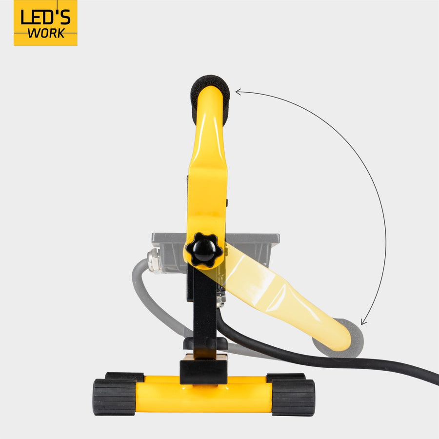 LED's Work Bouwlamp Werklamp 2000 - Verstelbare beugel - Waterdicht (IP65) - Zwart geel - Bedraad Werklampen led.gl