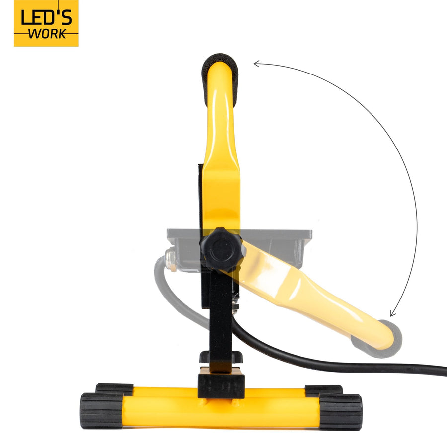 LED's Work Bouwlamp 3100 - Verstelbare beugel - Waterdicht (IP65) - Zwart geel Werklampen led.gl