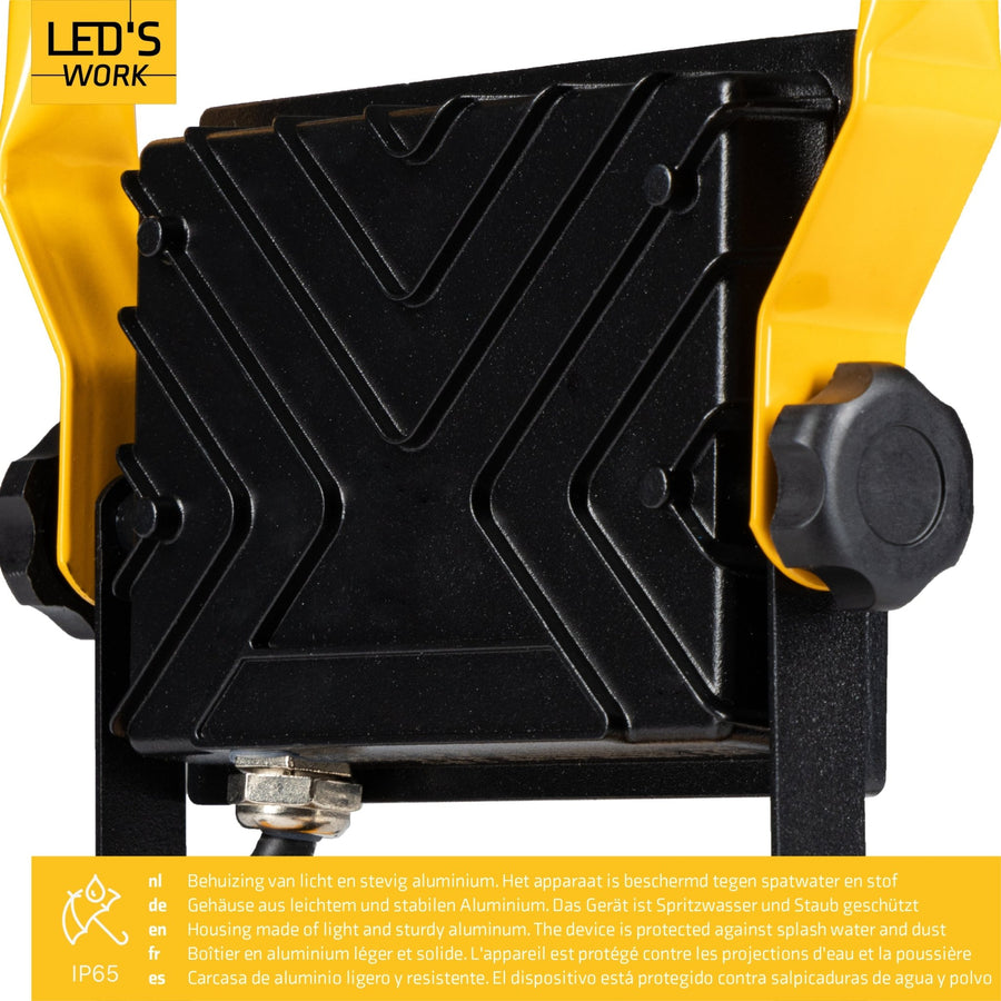 LED's Work Bouwlamp 3100 - Verstelbare beugel - Waterdicht (IP65) - Zwart geel Werklampen led.gl