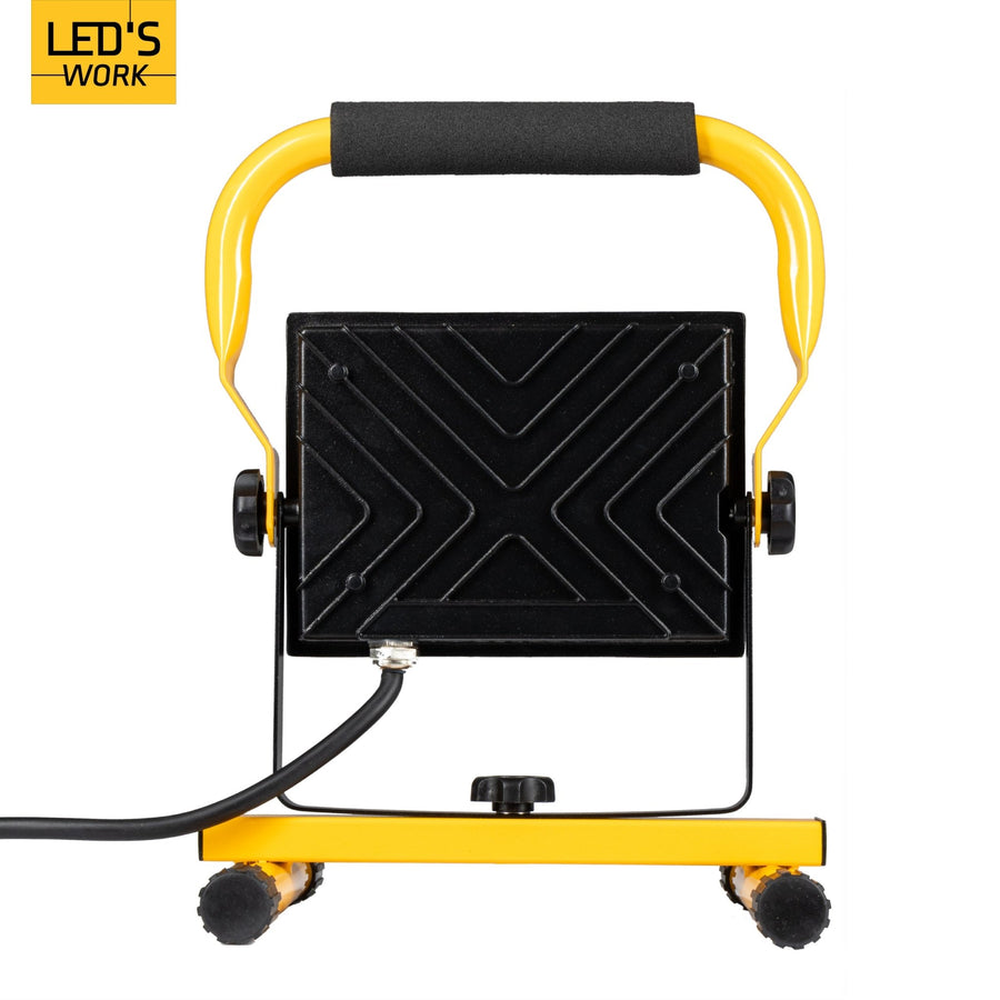 LED's Work 50W Bouwlamp Werklamp Bedraad 4900lm - Verstelbare beugel - Waterdicht (IP65) - Zwart geel Werklampen led.gl