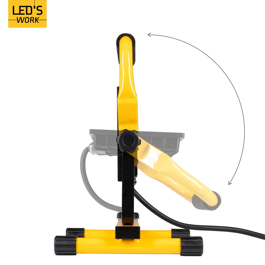 LED's Work 50W Bouwlamp Werklamp Bedraad 4900lm - Verstelbare beugel - Waterdicht (IP65) - Zwart geel Werklampen led.gl