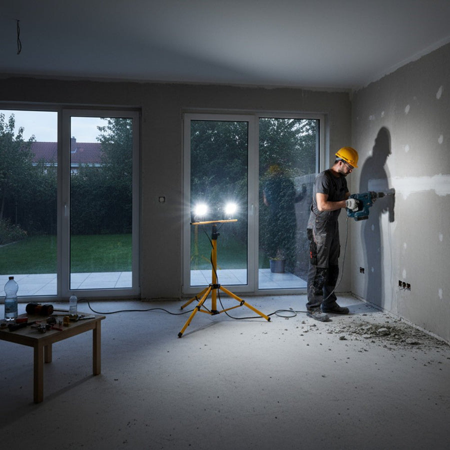 LED's Work bouwlamp/Werklamp op statief AC Bouwlamp – 2×20 W 4800 lm 4000 K Bouwlampen led.gl
