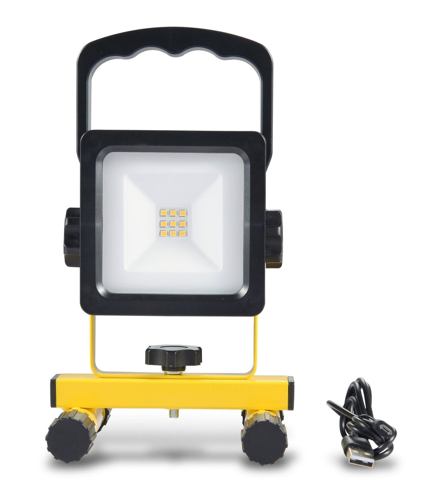 LED's Work draadloze LED Werklamp op accu 700lm - Oplaadbaar en kantelbaar - Zwart geel Werklampen led.gl