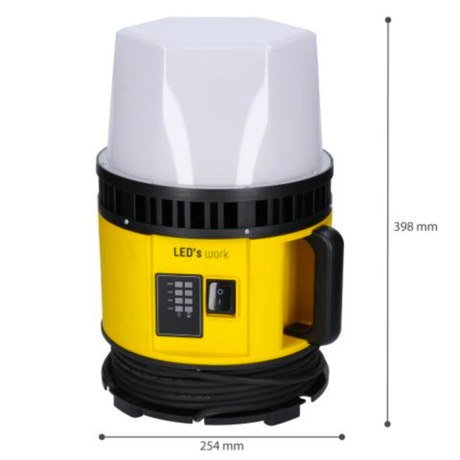 LED's Work 18V HybridPro Bouwlamp 12000lm - 360 graden licht - op accu en netstroom - 80W - IP55 & Rough Service Tested Werklampen led.gl
