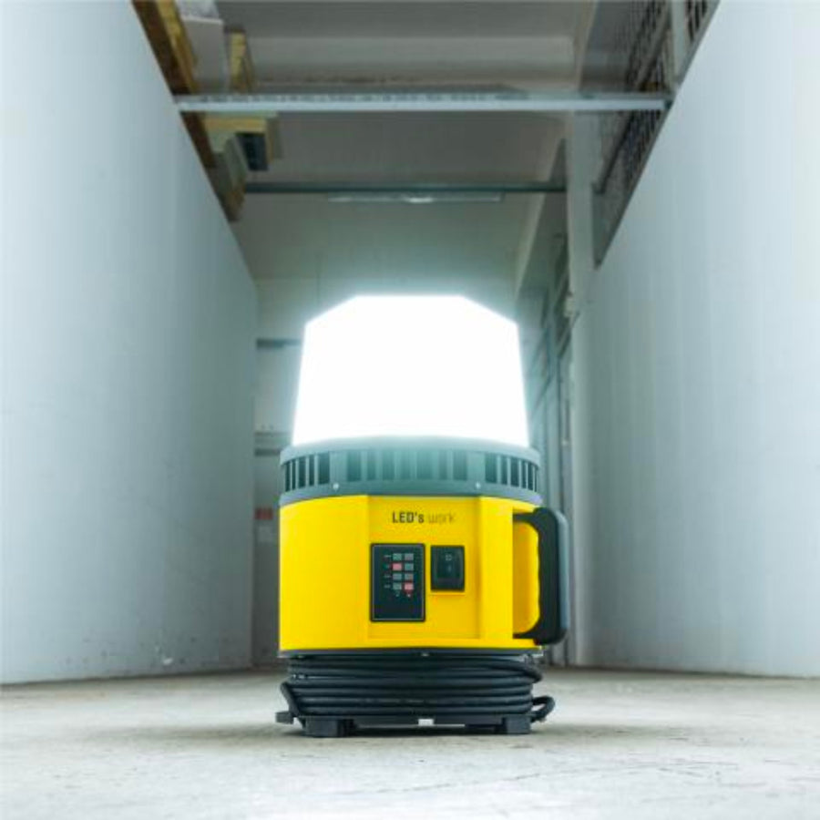 LED's Work 18V HybridPro Bouwlamp 12000lm - 360 graden licht - op accu en netstroom - 80W - IP55 & Rough Service Tested Werklampen led.gl