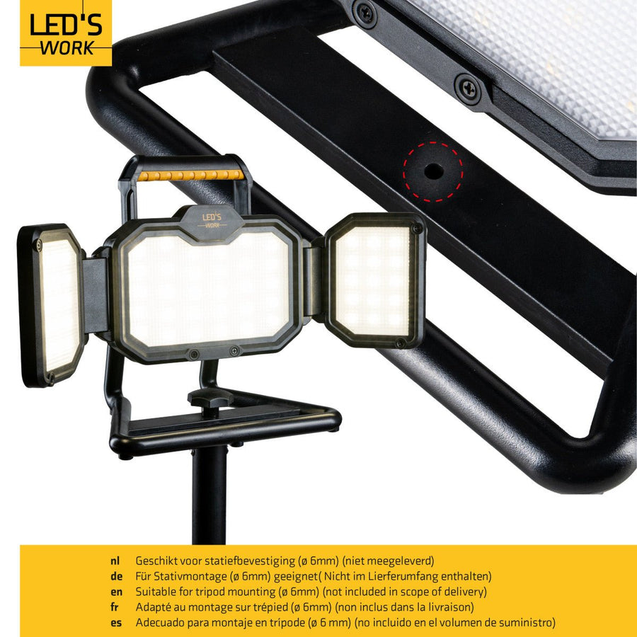 LED's Work LED Bouwlamp Werklamp Oplaadbaar 4000lm 30W Opvouwbaar & Compact Werklampen led.gl