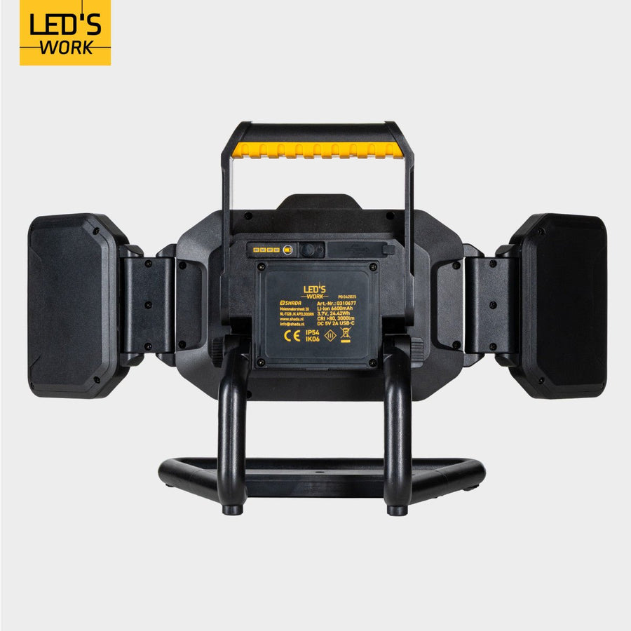 LED's Work LED Bouwlamp Werklamp Oplaadbaar 4000lm 30W Opvouwbaar & Compact Werklampen led.gl