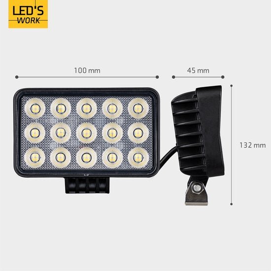 LED's Work LED Schijnwerper voor voertuigen - Geschikt voor tractor, vrachtwagen, auto, bus en schip - 45W Schijnwerpers led.gl