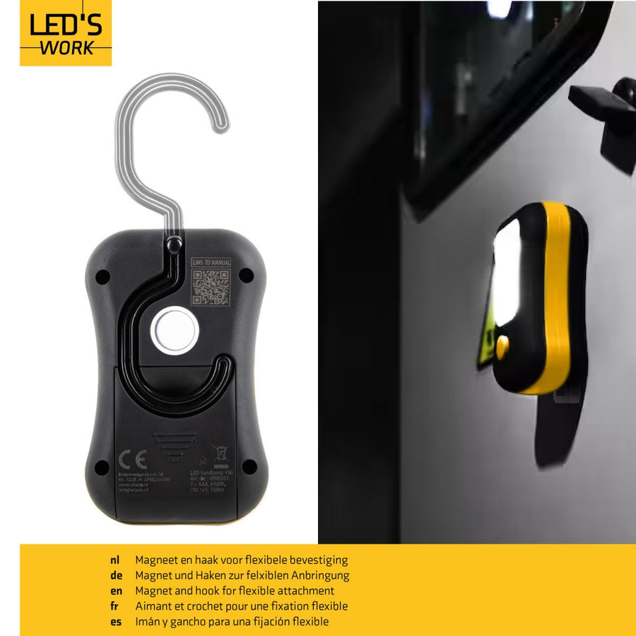 LED's Work MINI Werklamp op batterijen - Draadloos - Werkt op 3 AAA batterijen Bouwlampen led.gl