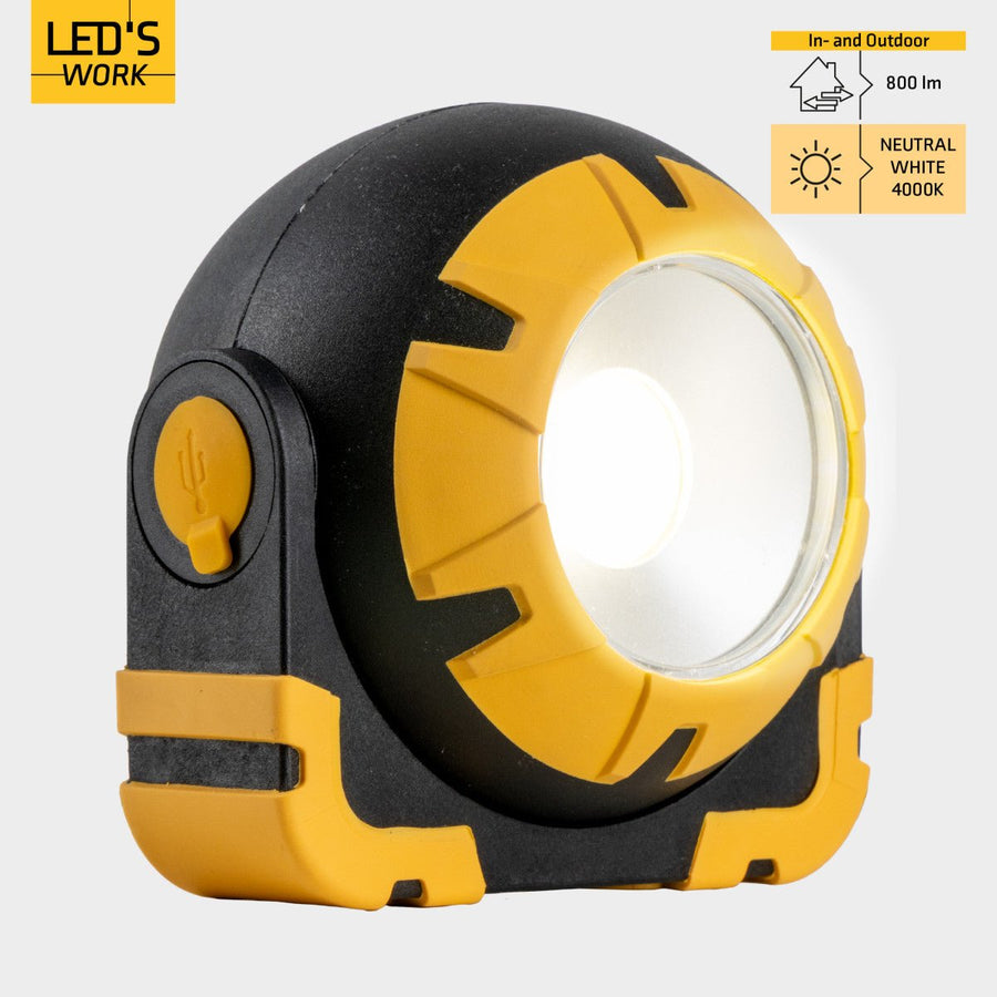 LED's Work Oplaadbare LED Looplamp – Krachtige Draadloze 800 Lumen Werk- & Noodlamp Werklampen led.gl