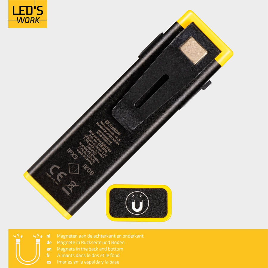 LED's Work Oplaadbare LED Mini Zaklamp met 3 lichtstanden (100, 500 en 700 Lumen) Zaklampen led.gl