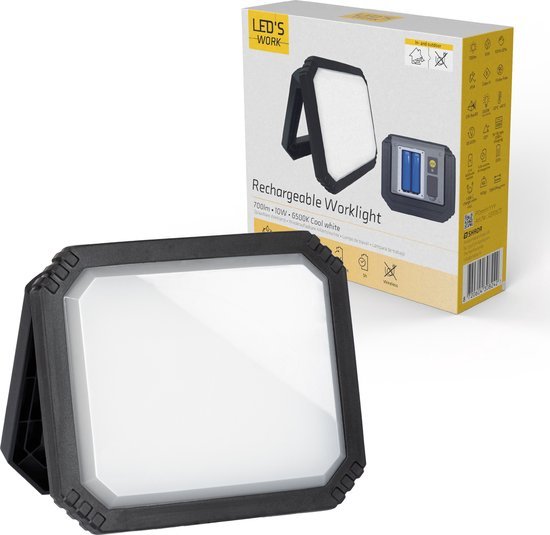 LED's Work Oplaadbare LED werklamp met accu 700 - Draadloos en draagbaar - 10W Bouwlampen led.gl