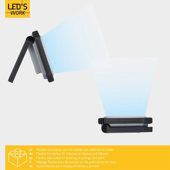 LED's Work Oplaadbare LED werklamp met accu 700 - Draadloos en draagbaar - 10W Bouwlampen led.gl