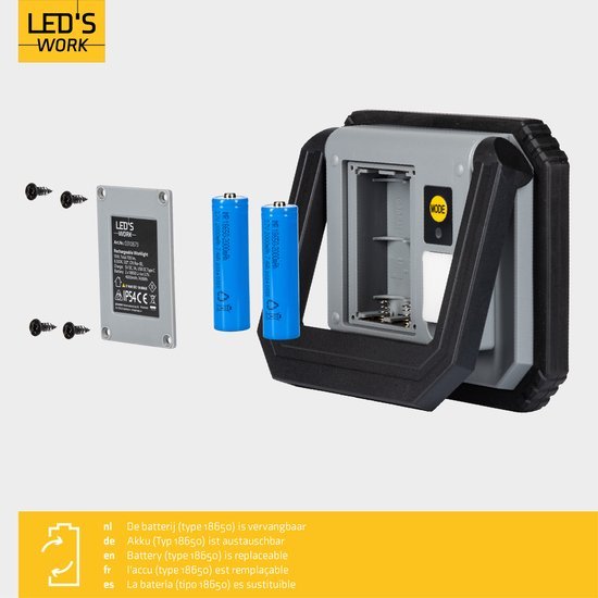 LED's Work Oplaadbare LED werklamp met accu 700 - Draadloos en draagbaar - 10W Bouwlampen led.gl