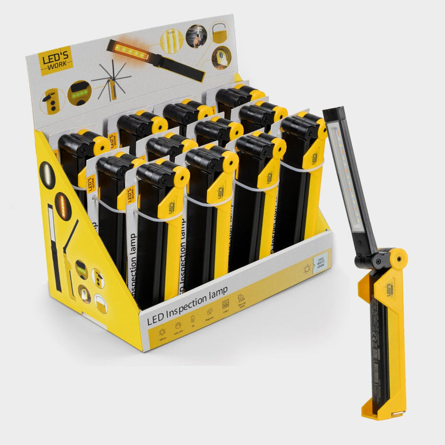 LED's Work Oplaadbare LED Werklamp op accu 600 - Werkt draadloos - Met magneet en haak Bouwlampen led.gl