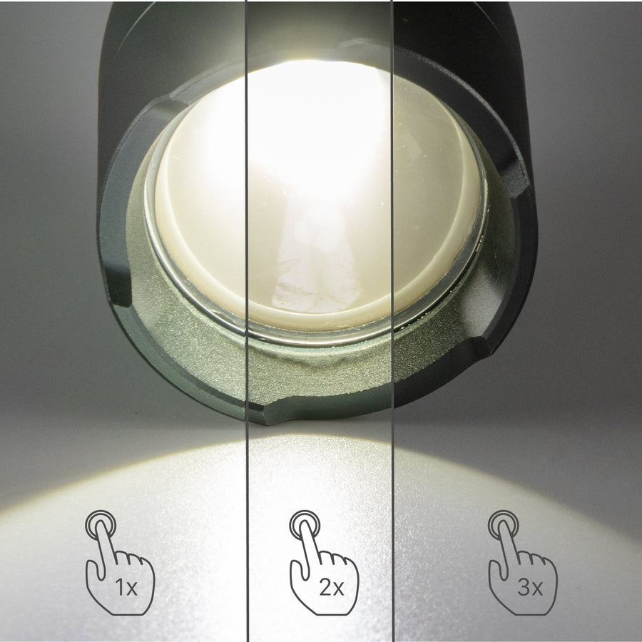 LED's Work Oplaadbare LED Zaklamp - 1200 Lumen - IPX7 Waterdicht - Met 3 lichtstanden led.gl