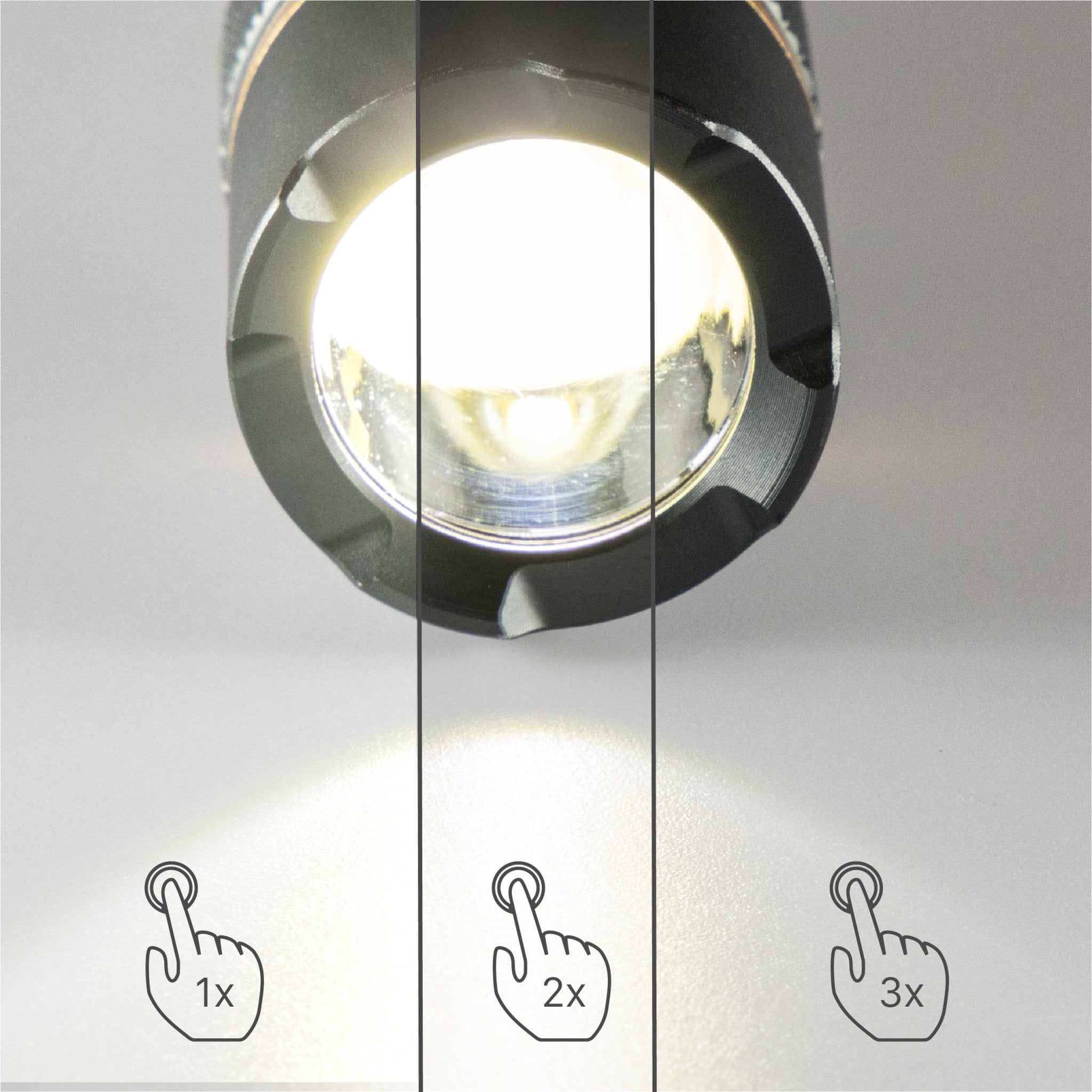 LED's Work Oplaadbare LED Zaklamp - 450 Lumen - IPX7 Waterdicht - Met 3 lichtstanden led.gl
