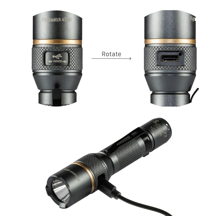 LED's Work Oplaadbare LED Zaklamp - 450 Lumen - IPX7 Waterdicht - Met 3 lichtstanden led.gl