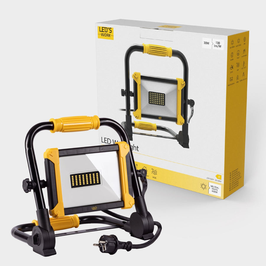 LED's Work Opvouwbare Bouwlamp 3900 - 30W LED - 3 meter kabel Bouwlampen led.gl