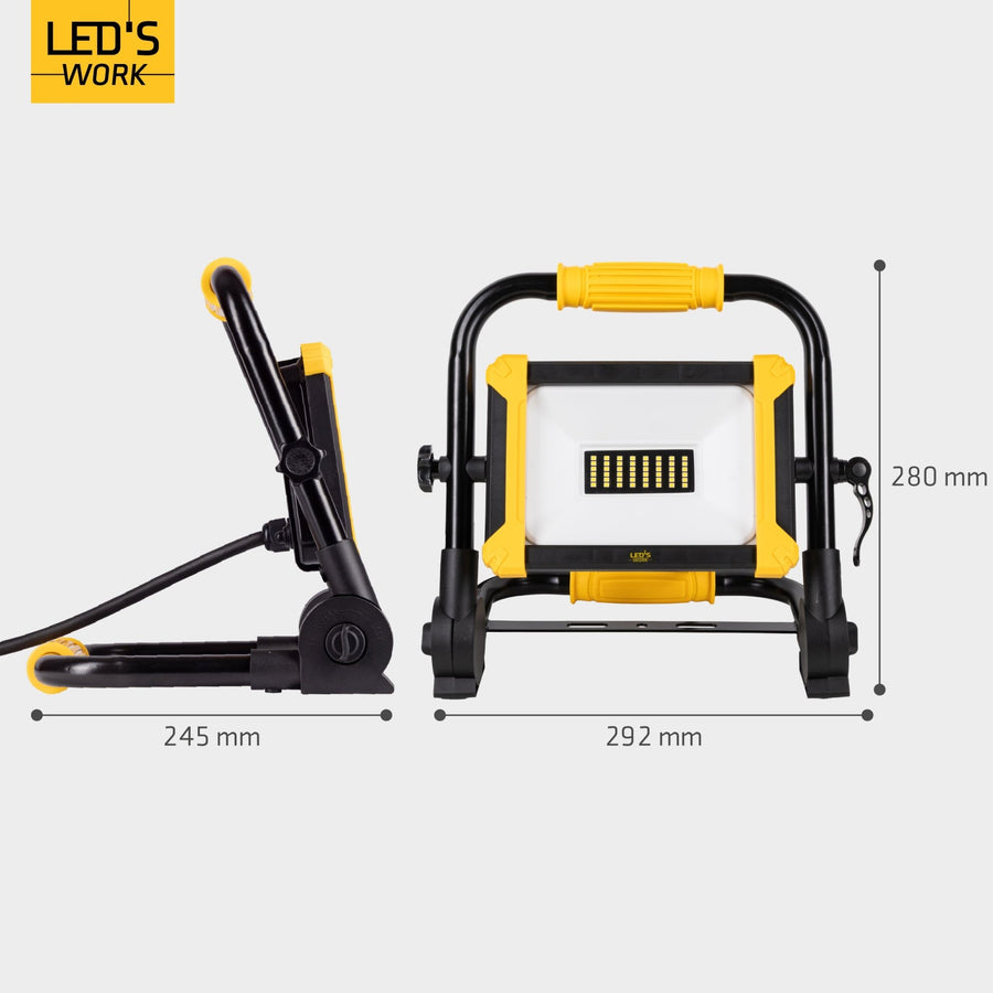 LED's Work Opvouwbare Bouwlamp 3900 - 30W LED - 3 meter kabel Bouwlampen led.gl
