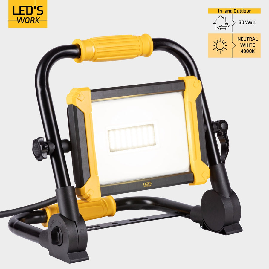 LED's Work Opvouwbare Bouwlamp 3900 - 30W LED - 3 meter kabel Bouwlampen led.gl