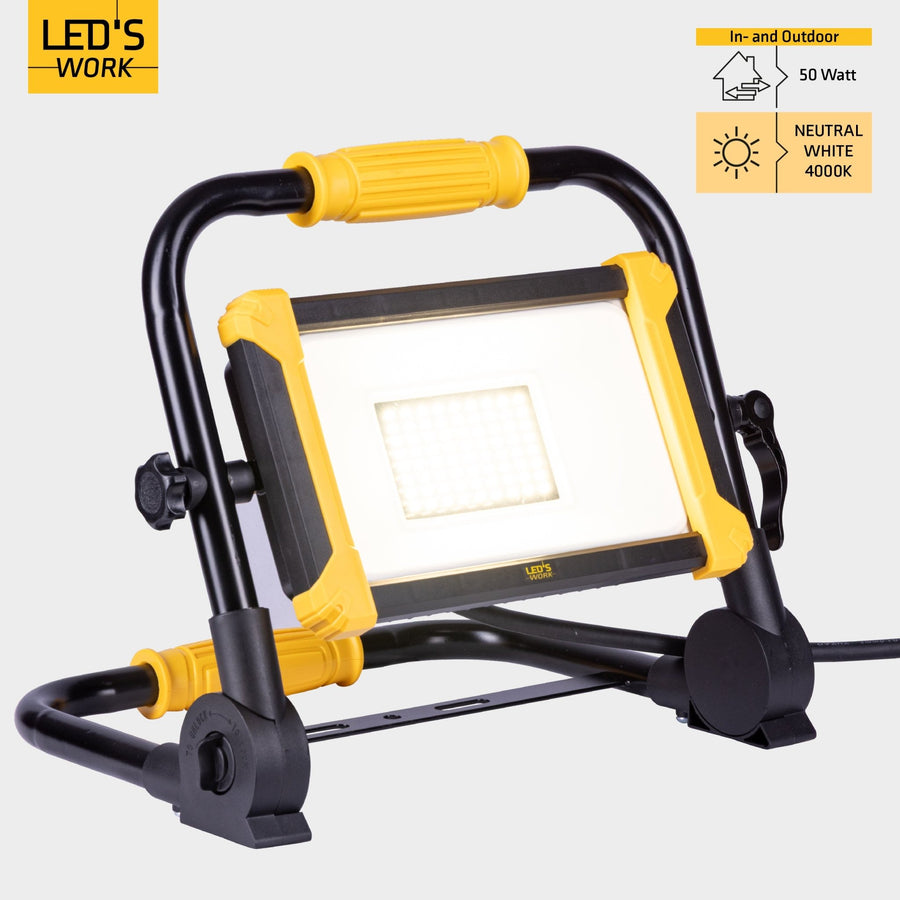 LED's Work Opvouwbare Bouwlamp 6400 - 50W - 5 meter kabel Bouwlampen led.gl