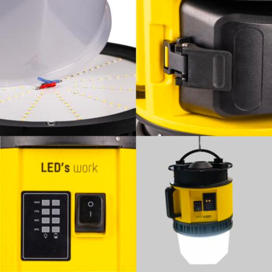 LED's Work 18V Portable LED Bouwlamp 6000lm - Universeel oplaadbaar met 18V accu - 60W led.gl