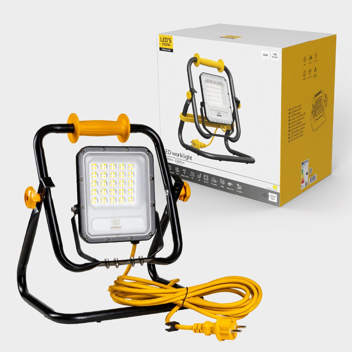 LED's work Premium Professionele Bouwlamp Klasse 2 – 50W | 7000 lm | 4000K Werklampen led.gl