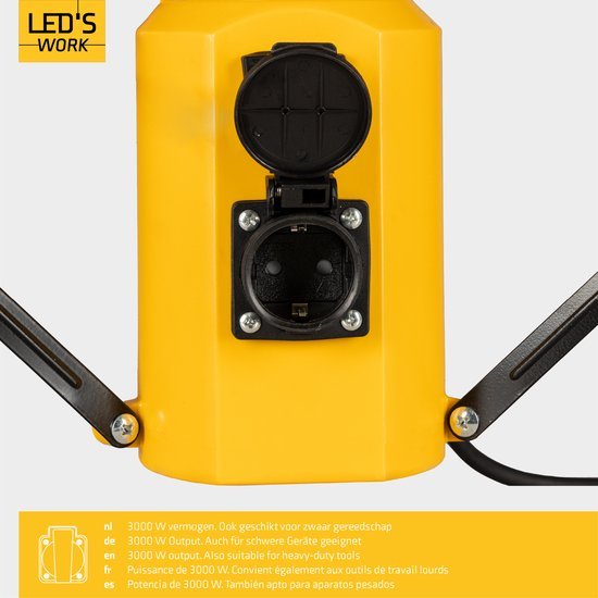 LED's Work Toren bouwlamp met extra stopcontact - Staaf werklamp - 100W - 12000 lm Bouwlampen led.gl