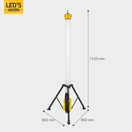 LED's Work Toren bouwlamp met extra stopcontact - Staaf werklamp - 100W - 12000 lm Bouwlampen led.gl
