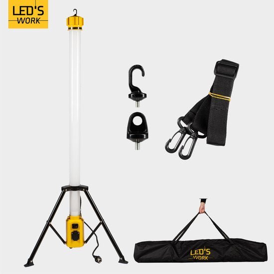LED's Work Toren bouwlamp met extra stopcontact - Staaf werklamp - 100W - 12000 lm Bouwlampen led.gl