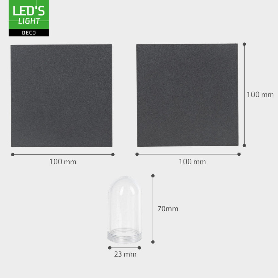 Lumo Cube Antraciet - Wandarmatuur zonder lichtbron - Excl 1xG9 - IP65 Wandlampen led.gl