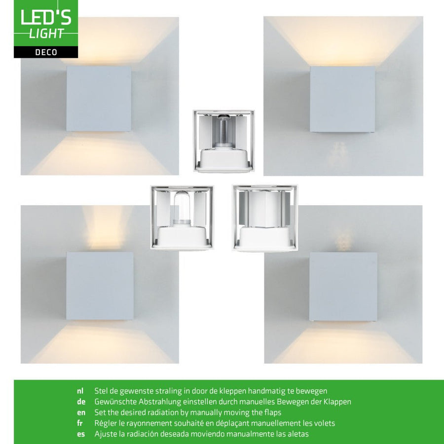 Lumo Cube Wit - Wandarmatuur zonder lichtbron - Excl 1xG9 - IP65 Wandlampen led.gl