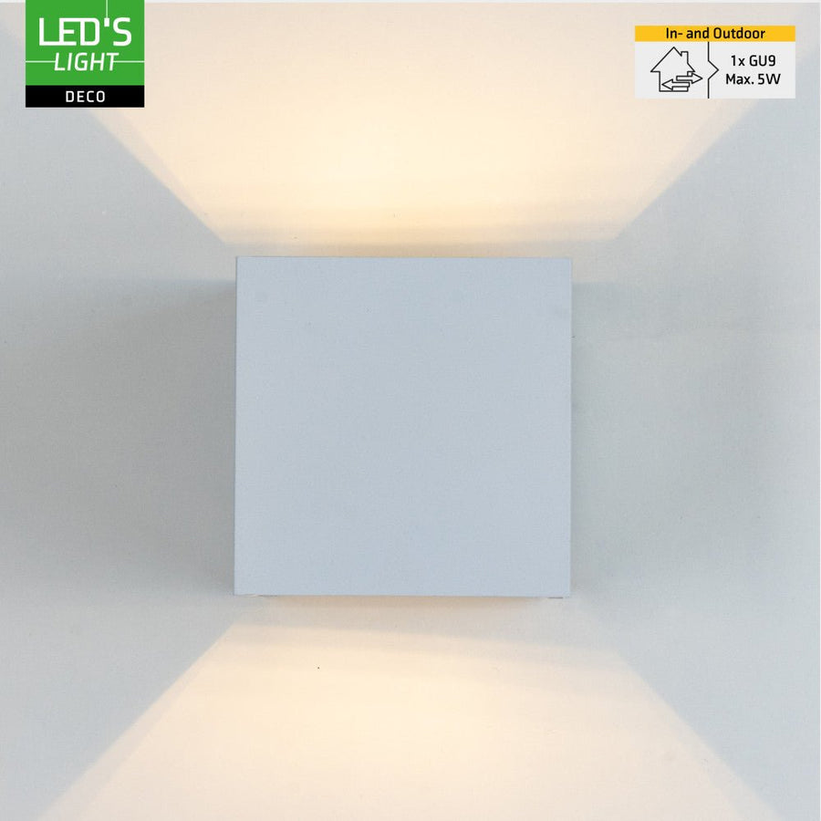 Lumo Cube Wit - Wandarmatuur zonder lichtbron - Excl 1xG9 - IP65 Wandlampen led.gl