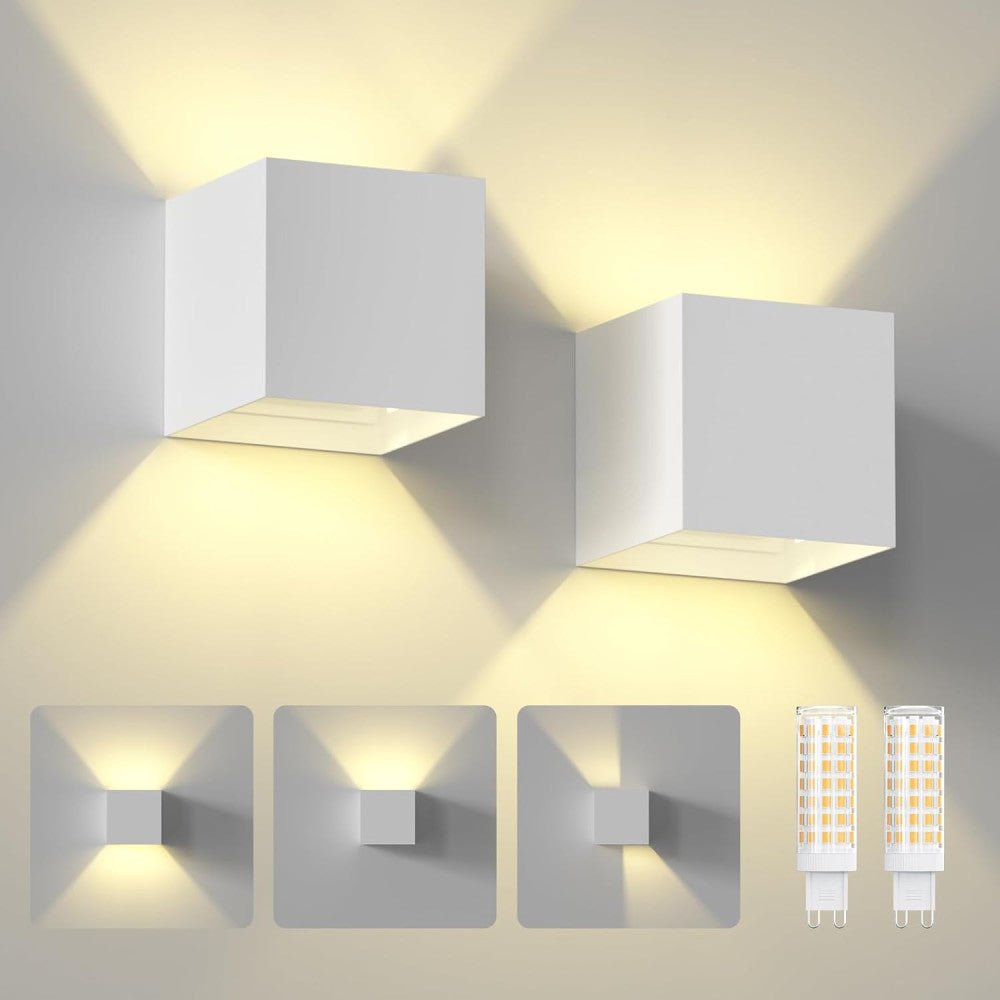 Lumo Cube Wit - Wandarmatuur zonder lichtbron - Excl 1xG9 - IP65 Wandlampen led.gl