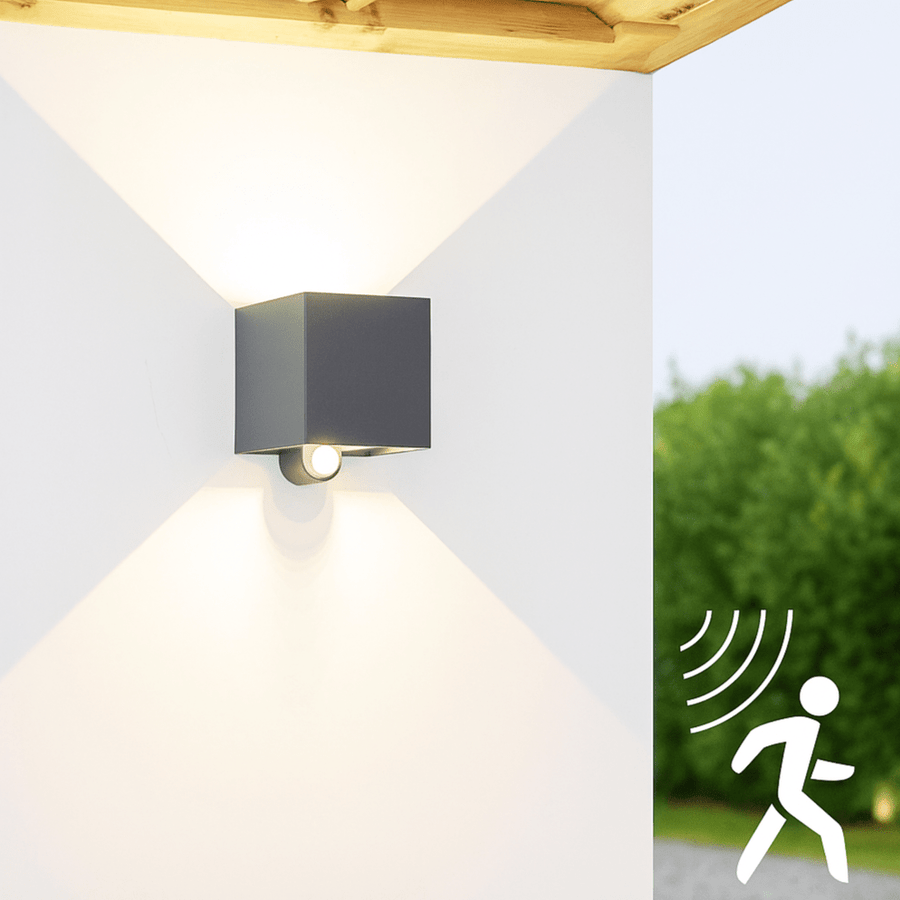 Lumo Qube Sensor Wandlamp Buitenlamp met lichtbron - 380lm 1800K - Zwart Wandlampen led.gl