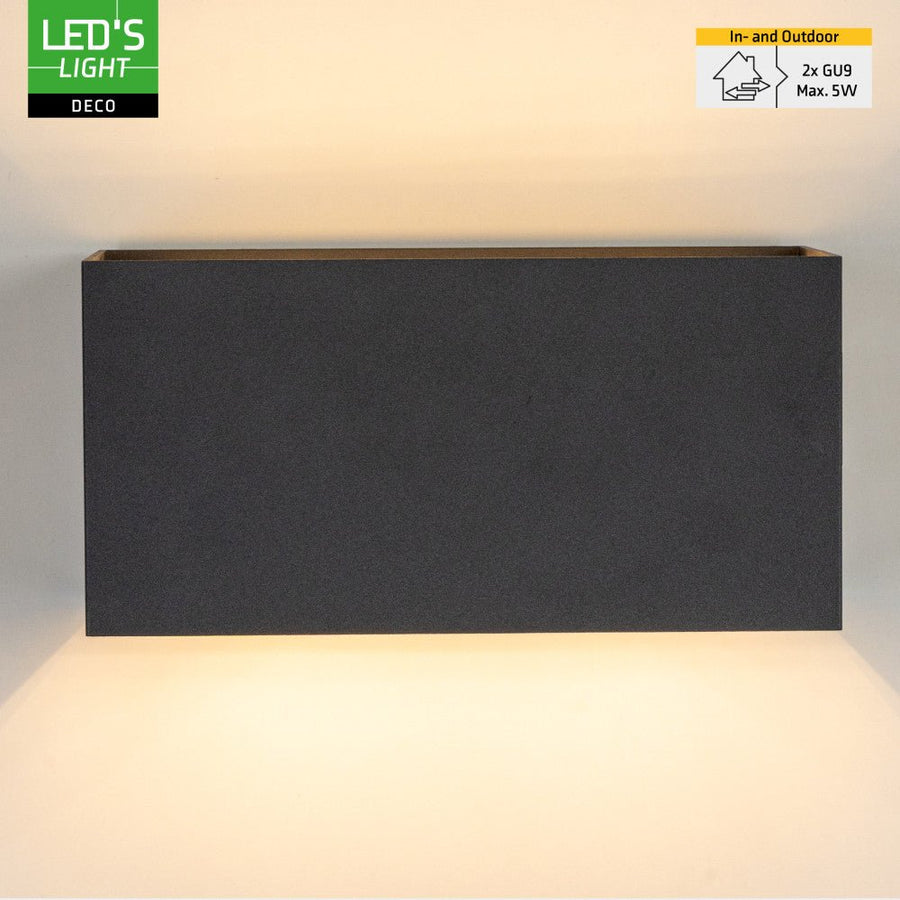 Lumo Recta Antraciet - Wandarmatuur zonder lichtbron - Excl 2xG9 - IP65 Wandlampen led.gl