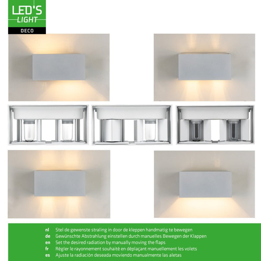 Lumo Recta Wit - Wandarmatuur zonder lichtbron - Excl 2xG9 - IP65 Wandlampen led.gl