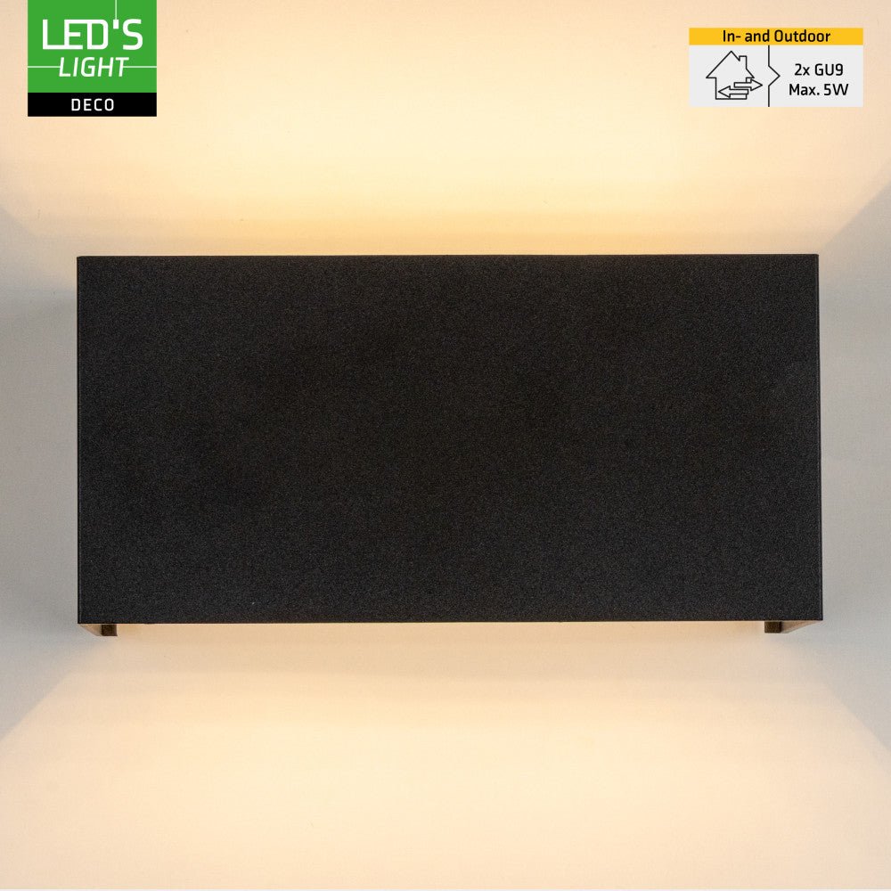Lumo Recta Zwart - Wandarmatuur zonder lichtbron - Excl 2xG9 - IP65 Wandlampen led.gl