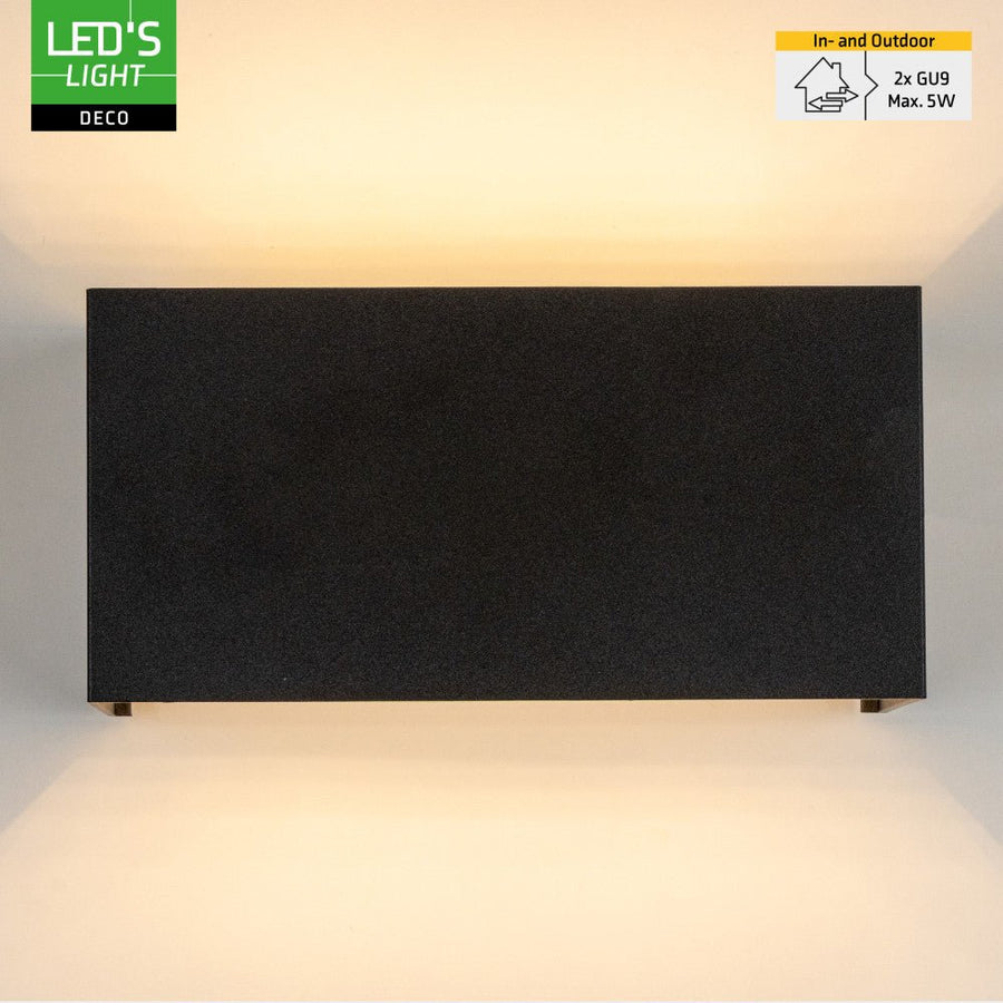 Lumo Recta Zwart - Wandarmatuur zonder lichtbron - Excl 2xG9 - IP65 Wandlampen led.gl